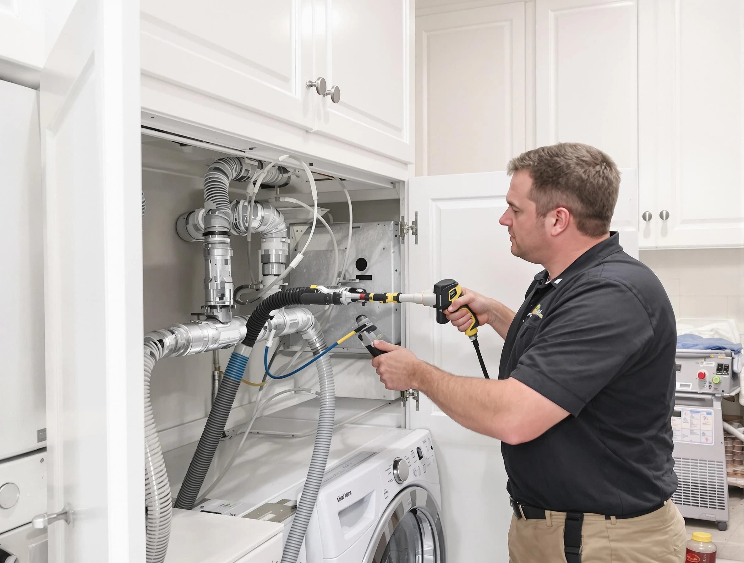 Covington Dryer Vent Cleaning professional removing severe blockage from a clogged dryer vent in Covington