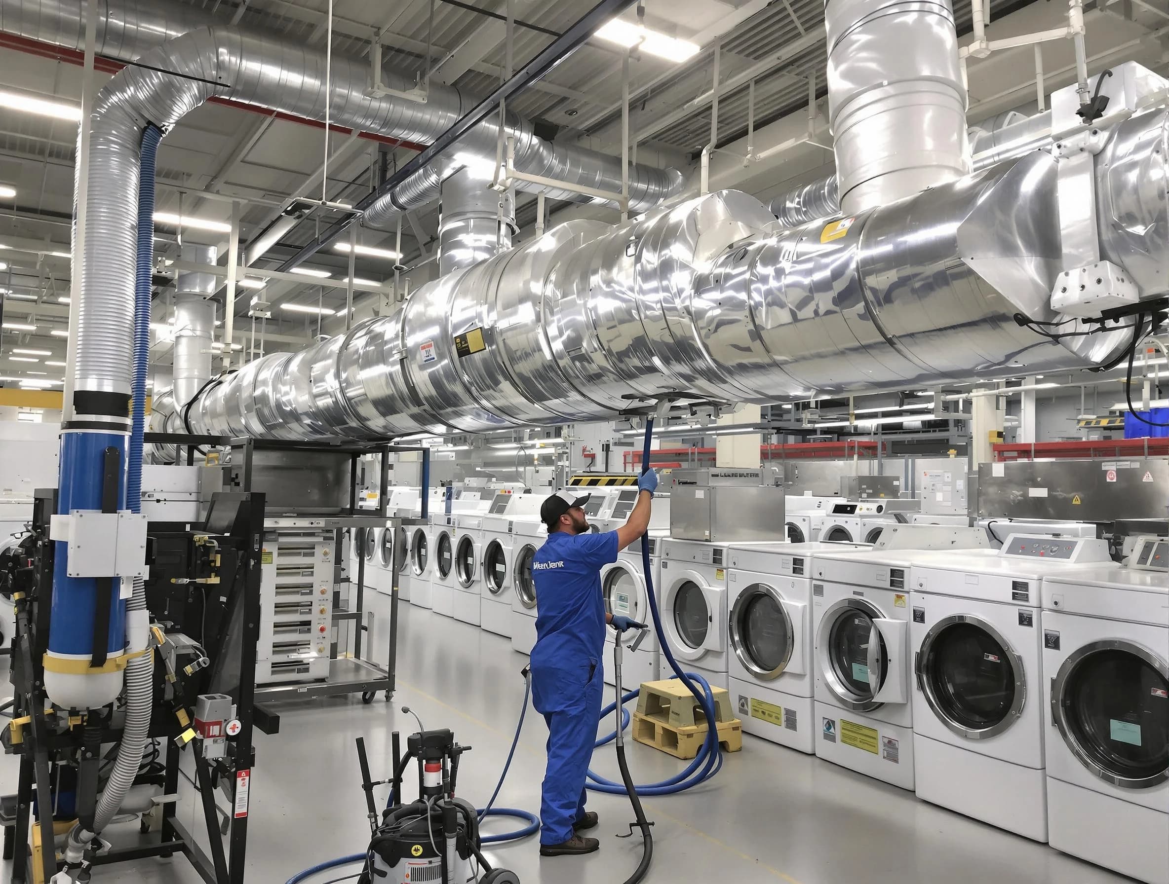 Covington Dryer Vent Cleaning team performing heavy-duty industrial dryer vent cleaning in Covington