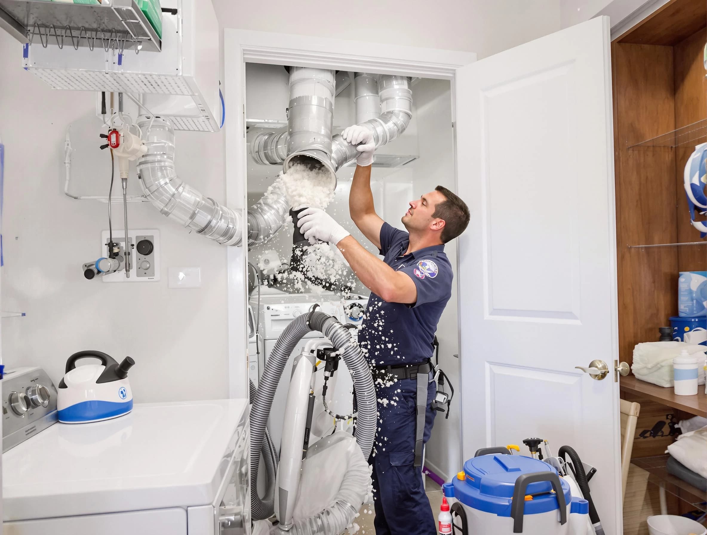 Covington Dryer Vent Cleaning technician delivering thorough residential dryer vent cleaning service in Covington