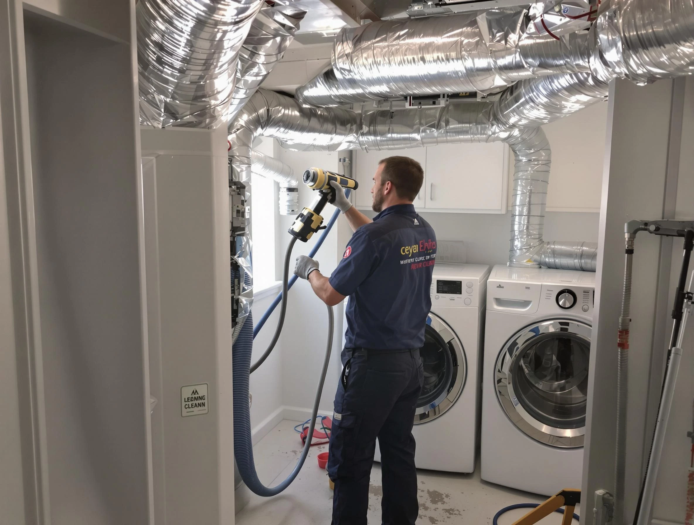 Covington Dryer Vent Cleaning specialist using advanced equipment for thorough duct cleaning in Covington